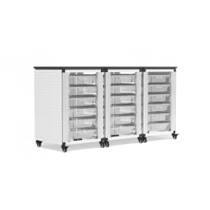 304-MBSSTR3118S 28 3/4" 3 Side by Side Modular Classroom Storage Cabinets w/ (18) Small Bins...