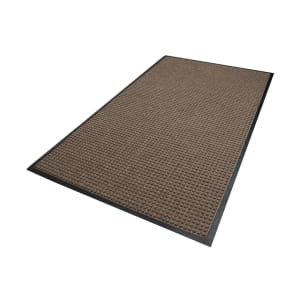 180-20046152 Waterhog Squares Classic Entrance Mat w/ Smooth Backing, 4' x 6', Dark Brown