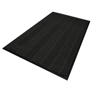 180-224035170 Waterhog Max Herringbone Classic Entrance Mat w/ Smooth Backing, 3' x 5', Black Smoke