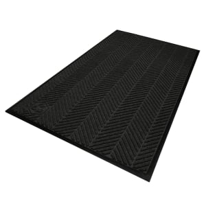 180-224135170 Waterhog Max Herringbone Classic Fashion Entrance Mat w/ Smooth Backing, 3' x 5', Black Smoke