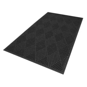 180-229735170 Waterhog Max Diamond Fashion Entrance Mat w/ Smooth Backing, 3' x 5', Black Smoke