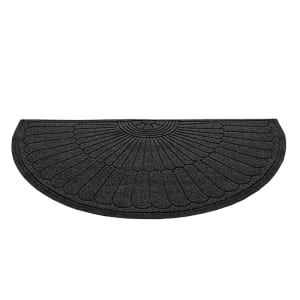 180-2246633170 Waterhog Max Grand Entrance Mat w/ Smooth Backing, Half Oval, 6' x 3 3/10', Black Smoke