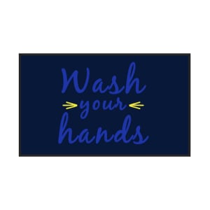 180-3017378825135140 "Wash Your Hands" Safety Floor Mat - 3' x 5', Carpeted