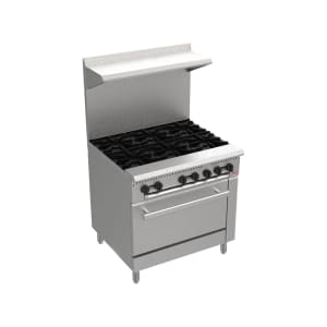 012-BAS36O 60" 6 Burner Gas Range w/ Standard Oven, Convertible