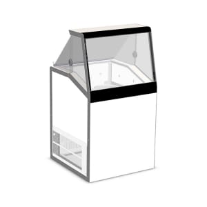 050-DD26L 27 1/4" Low Glass Stand Alone Ice Cream Dipping Cabinet w/ 4 Tub Capacity - White,...