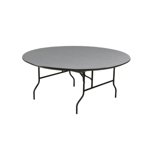 859-R72EFGB 72" EF Series Round Folding Table w/ Gray Laminate Top, 30"H
