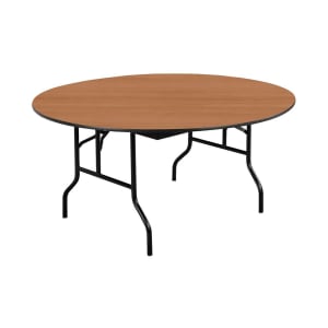 859-R72EFWB 72" EF Series Round Folding Table w/ Walnut Laminate Top, 30"H