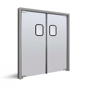 583-SPD20ALDBL7284 Service-Pro® Series 20 Double Swinging Traffic Door w/ Window - 36" x 84", Aluminum