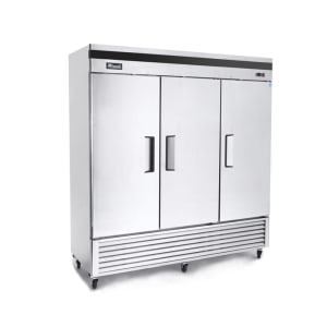 338-C3FB 81" Three Section Reach In Freezer, (3) Solid Doors, 115/208-230v/1ph