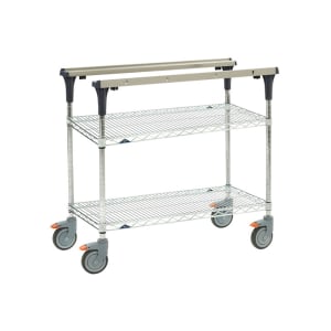 001-MS1824BRBR 2 Level Mobile PrepMate® MultiStation w/ Wire Shelving - 26"L x 19 2/5"W x 39 1/8"H