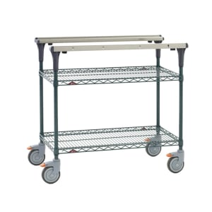 001-MS1824NKNK 2 Level Mobile PrepMate® MultiStation w/ Wire Shelving - 26"L x 19 2/5"W x 39 1/8"H