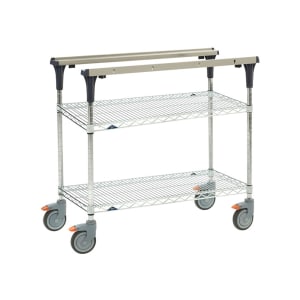 001-MS1830BRBR 2 Level Mobile PrepMate® MultiStation w/ Wire Shelving - 32"L x 19 2/5"W x 39 1/8"H