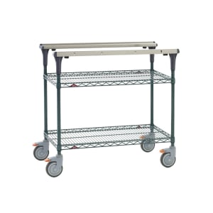 001-MS1848NKNK 2 Level Mobile PrepMate® MultiStation w/ Wire Shelving - 50"L x 19 2/5"W x 39 1/8"H