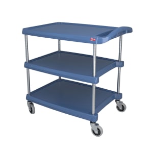 001-MY203034BU 3 Level Polymer Utility Cart w/ 400 lb Capacity, Marine Ledges