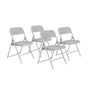 955-802 Folding Chair w/ Gray Plastic Back & Seat - Steel Frame, Gray