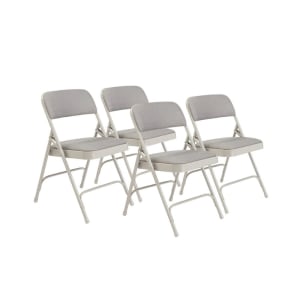 955-2202 Folding Chair w/ Graystone Fabric Back & Seat - Steel Frame, Gray