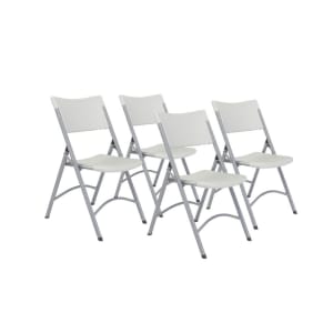 955-602 Folding Chair w/ Speckled Gray Plastic Back & Seat - Steel Frame, Gray
