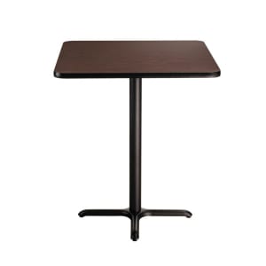 955-CT33636XDMY 36" Square Dining Height Table - Mahogany Laminate Top, Black Metal Base