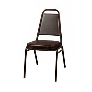 256-SL2082ESP Stacking Chair w/ Brown Vinyl Back & Seat - Steel Frame, Brown