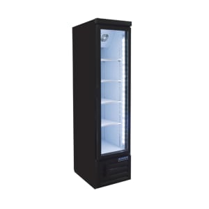 415-RMH8 18 3/5" RMH Series One Section Glass Door Merchandiser - (1) Right Hinge Door, Black, 120v