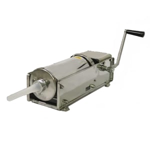 390-13738 15 lb Manual Horizontal Sausage Stuffer w/ (4) Funnels, Stainless Steel