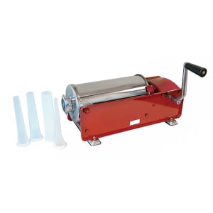 390-13732 11 lb Manual Horizontal Sausage Stuffer w/ (4) Funnels, Stainless Steel