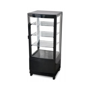 390-25826 16 7/10" Countertop Refrigerated Merchandiser w/ Front Access - Swing Door, Black, 110v