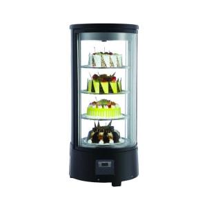 390-39552 17 3/4" Rotating Refrigerated Merchandiser w/ Front Access - Swing Door, Black, 110v