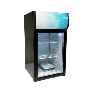 390-44529 16 1/2" Countertop Refrigerator w/ Front Access - Swing Door, Black, 110v