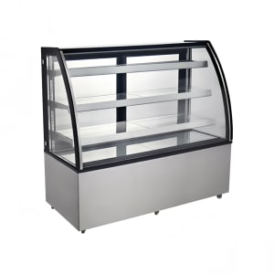 390-44503 60" Full Service Bakery Display Case w/ Curved Glass - (4) Levels, 110v