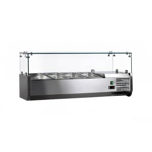 390-46679 47" Countertop Refrigerated Prep Rail w/ Sneeze Guard
