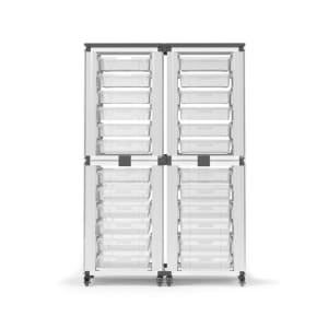 304-MBSSTR2224S 28 3/4" 4 Stacked Modular Classroom Storage Cabinets w/ (24) Small Bins, Ste...