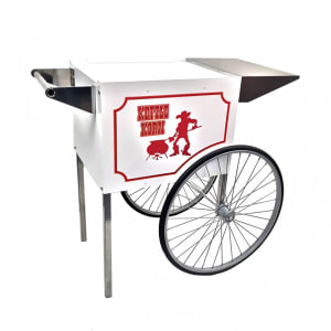 610-3070450 Medium Kettle Korn Popcorn Cart for 6 Ounce Popper w/ Storage, White