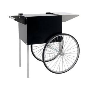 610-3070710 Medium Popcorn Cart for Professional 6 & 8 Ounce Poppers w/ Storage, Black