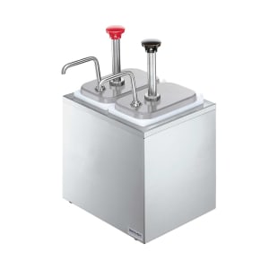 003-82910 Pump Style Condiment Dispenser w/ (2) Jars & Pumps, (1 1/4) oz Stroke, Stainless