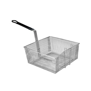 169-P6072143 Fryer Basket w/ Uncoated Handle & Front Hook, 13 1/4" x 13 1/2" x 5 3/4"