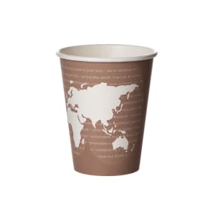 188-EPBHC8WA World Art™ 8 oz Disposable Hot Cup - PLA, Printed