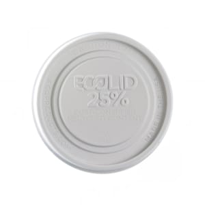 188-EPBRSCLIDS BlueStripe™ EcoLid® Flat Lid for 8 oz Food Containers - Polystyrene, White