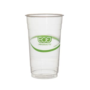 188-EPCC24GS 24 oz GreenStripe® Disposable Cold Cup - PLA, Clear