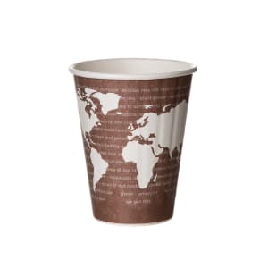 188-EPBNHC8WD World Art™ 8 oz Disposable Insulated Hot Cup - PLA, Printed