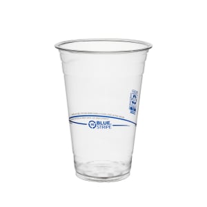 188-EPCR20 20 oz BlueStripe™ Disposable Cold Cup - PET, Clear