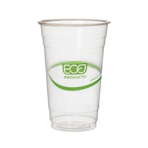 188-EPCC20GS 20 oz GreenStripe® Disposable Cold Cup - PLA, Clear