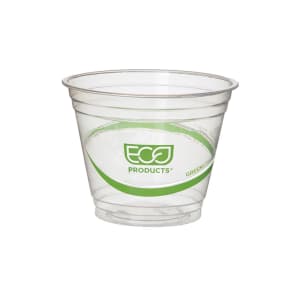 188-EPCC9SGS 9 oz GreenStripe® Disposable Cold Cup - PLA, Clear