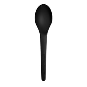 188-EPS013BLK 6" Plantware® Disposable Spoon - PLA, Black
