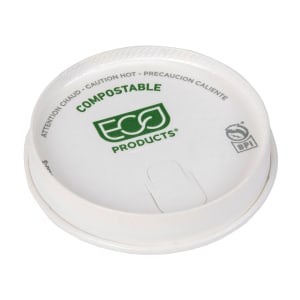 188-EPBHCPBLIDS GreenStripe® Flat Lid for 8 oz Hot Cups - Paper, White