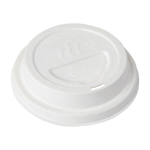 188-EPBHCSCLIDNFAS GreenStripe® Dome Lid for 8 oz Hot Cups - Molded Fiber, White