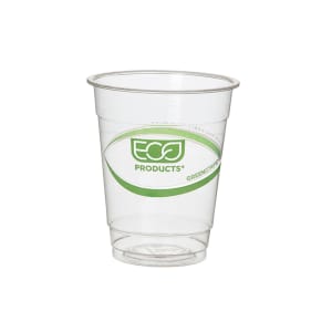 188-EPCC7GS 7 oz GreenStripe® Disposable Cold Cup - PLA, Clear
