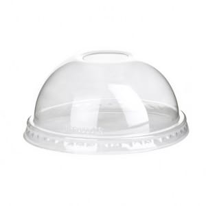 188-EPDLCC GreenStripe® Dome Lid for 9 to 24 oz Cold Cups - PLA, Clear
