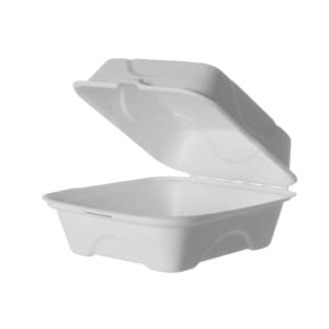 188-EPHC6 Hinged Lid Food Container - 6" x 6" x 3", Molded Fiber