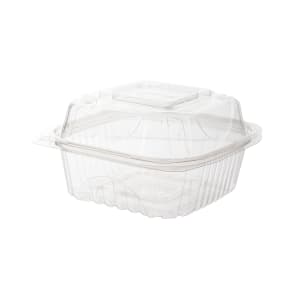 188-EPLC6 Hinged Lid Food Container - 6" x 6" x 3", PLA